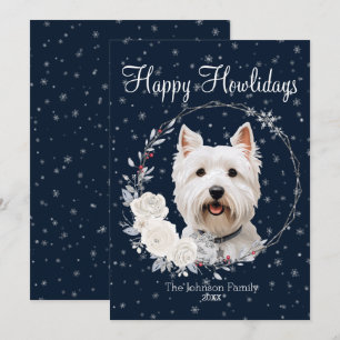 Fröhliche Wiehnachten Süßer Westie Hund Feiertagskarte