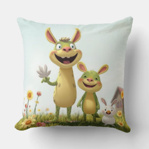 Fröhliche Wiesengang – Bunte Tierfreunde im Frühli Kissen