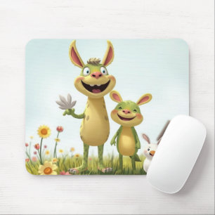 Fröhliche Wiesengang – Bunte Tierfreunde im Frühli Mousepad