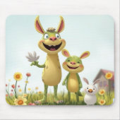 Fröhliche Wiesengang – Bunte Tierfreunde im Frühli Mousepad (Vorne)