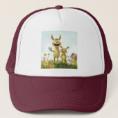 Fröhliche Wiesengang – Bunte Tierfreunde im Frühli Truckerkappe (Vorderseite)