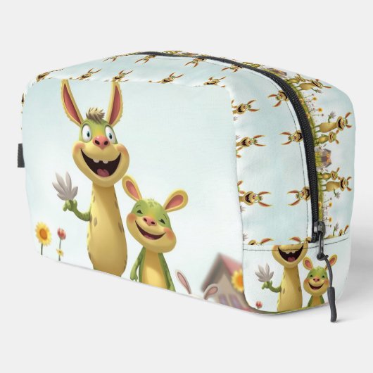 Fröhliche Wiesengang – Bunte Tierfreunde im Frühli Waschbeutel (Rechte Ecke)