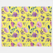 Fröhliche Wildblume Muster Sommer hell gelb Fleecedecke (Vorderseite (Horizontal))