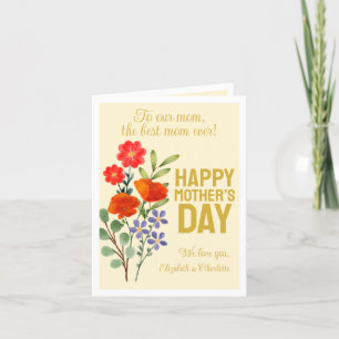 Fröhliche Wildblumen zum Muttertag für unsere Mama Dankeskarte