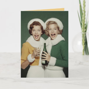 Fröhliche Winter-Champagner-Feier Karte