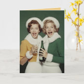 Fröhliche Winter-Champagner-Feier Karte (Gelbe Blume)