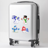 Fröhliche Winter Schneemann Sammlung Aufkleber (Koffer)