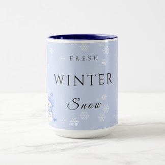 Fröhliche Winterfreude mit Schnee und Schneemann Tasse