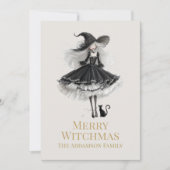 Fröhliche Witchmas-Dunkle Gothic-Hexen-Weihnachtsk Feiertagskarte (Vorderseite)