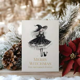 Fröhliche Witchmas-Dunkle Gothic-Hexen-Weihnachtsk Feiertagskarte