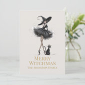 Fröhliche Witchmas-Goth-Weihnachtskarte Feiertagskarte (Stehend Vorderseite)