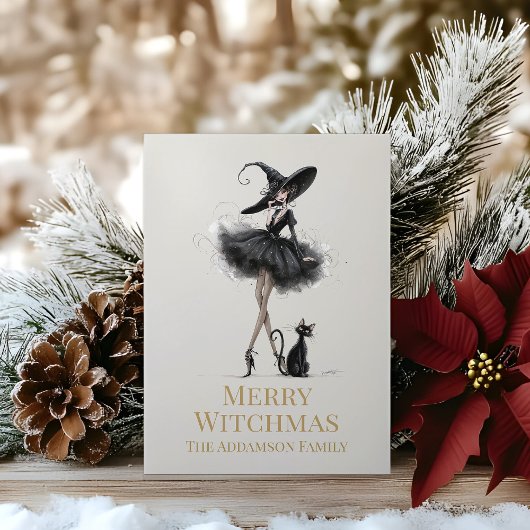 Fröhliche Witchmas-Goth-Weihnachtskarte Feiertagskarte