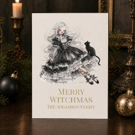 Fröhliche Witchmas-Gothik-Hexe-Weihnachtskarte Feiertagskarte