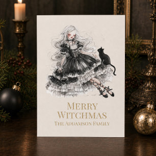 Fröhliche Witchmas-Gothik-Hexe-Weihnachtskarte Feiertagskarte