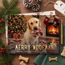 Fröhliche Woofmas-Hund lustige Foto-Weihnachten