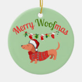 Fröhliche WOOFmas Keramik Ornament (Vorne)