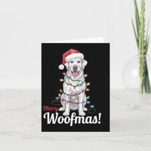 Fröhliche Woofmas Silber Labrador Hund Licht Dekor Karte
