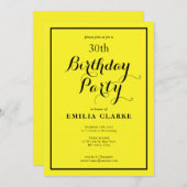 Fröhliche Yellow Birthday Celebration Einladung (Vorne/Hinten)