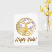 Fröhliche Yule-Grüße  Karte (Gelbe Blume)