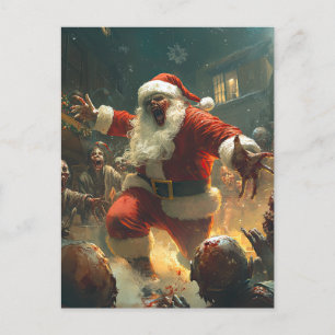 Fröhliche Zombie-Weihnachtskarte Postkarte