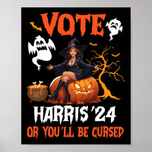 Fröhlichen Halloween-Tag, wählt Harris 2024 oder I Poster