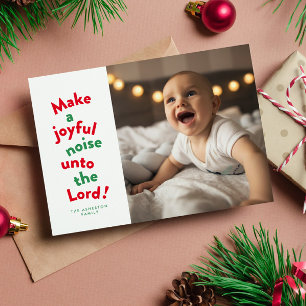 Fröhlichen Lärm machen lustige religiöse Weihnacht Feiertagskarte