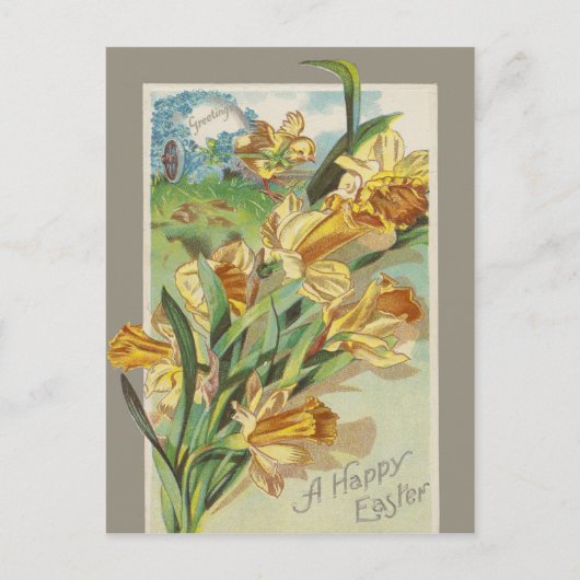 Fröhlichen Ostern Feiertagspostkarte (Vorderseite)