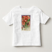 Fröhlichen Ostern mit Frauen-HauptBlumen Kleinkind T-shirt (Vorderseite)