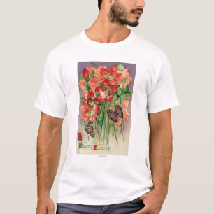 Fröhlichen Ostern mit Frauen-HauptBlumen T-Shirt
