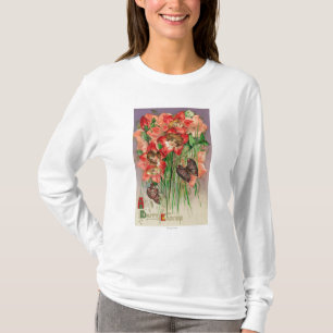 Fröhlichen Ostern mit Frauen-HauptBlumen T-Shirt