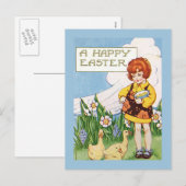 "Fröhlichen Ostern" Vintag Feiertagspostkarte (Vorne/Hinten)