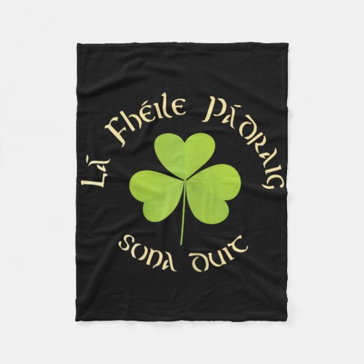 Fröhlichen St. Patrick's Day La Fheile Padraig Son Fleecedecke (Vorderseite)