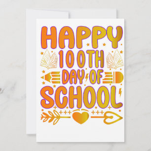 Fröhlicher 100. Schultag Erfindungs-Karren 100 Ta Einladung