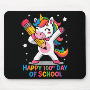 Fröhlicher 100. Schultag Süßes Regenbogen Einhorn Mousepad