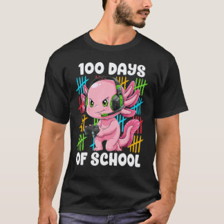 Fröhlicher 100 Tage Axolotl-Schule Schüler Lehrer T-Shirt
