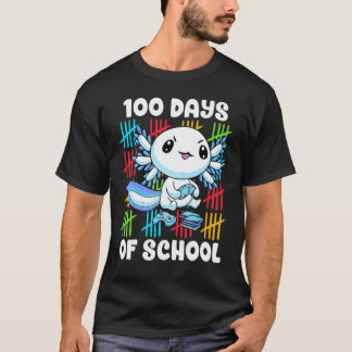 Fröhlicher 100 Tage Axolotl-Schule Schüler Lehrer T-Shirt