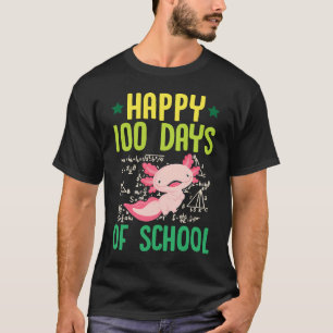 Fröhlicher 100 Tage Schultag Pet Axolotl Mathelehr T-Shirt