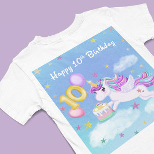 Fröhlicher 10. Geburtstag Einhorn mit Geburtstagsk T-Shirt