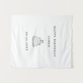 Fröhlicher 1. Geburtstag Personalisierter Kinder-G Wandteppich (Vorderseite (Horizontal))