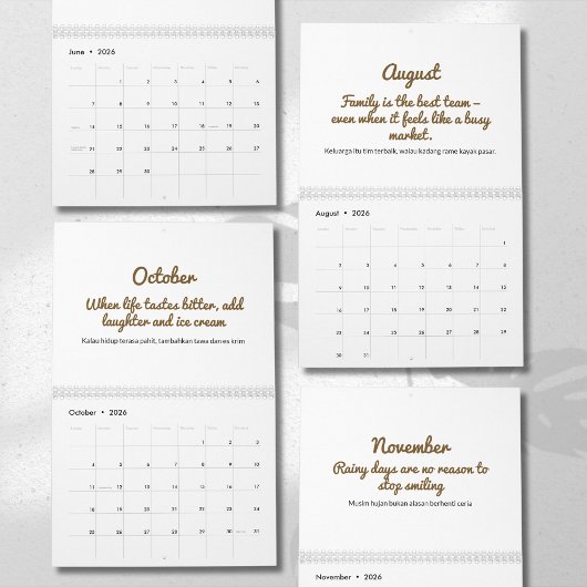 Fröhlicher 2026-Zitat-Kalender Kalender