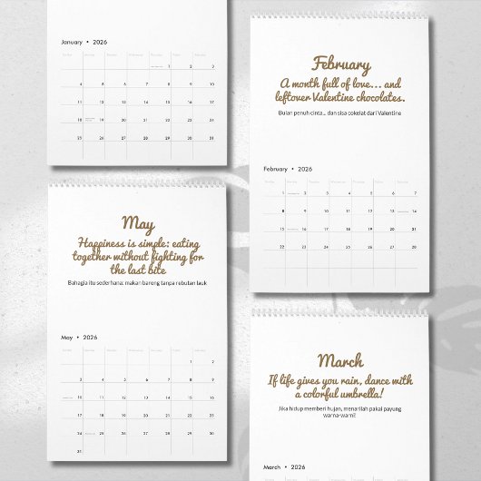 Fröhlicher 2026-Zitat-Kalender Kalender