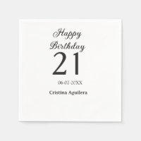 Fröhlicher 21. Geburtstag fett gedruckter einfache