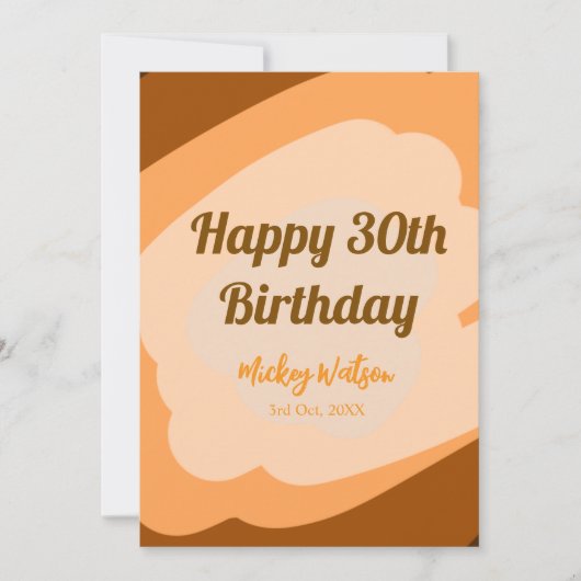 Fröhlicher 30. Geburtstag rustikale hölzerne Hallo Einladung (Vorderseite)