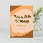 Fröhlicher 30. Geburtstag rustikale hölzerne Hallo Einladung (Stehend Vorderseite)