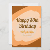 Fröhlicher 30. Geburtstag rustikale hölzerne Hallo Einladung (Rückseite)
