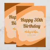 Fröhlicher 30. Geburtstag rustikale hölzerne Hallo Einladung (Vorne/Hinten)