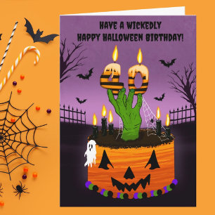Fröhlicher 40. Halloween-Geburtstagskuchen Gruselk Karte