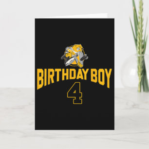 Fröhlicher 4. Geburtstag Junge Hockey Bär Eishocke Karte