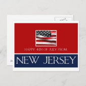 fröhlicher 4. Juli aus New Jersey Postkarte (Vorne/Hinten)