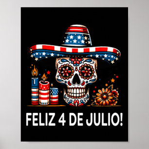 Fröhlicher 4. Juli Mexikanisch Latina Stolz USA-Fl Poster